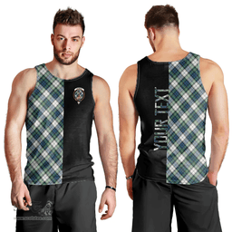 Scottish Gordon Dress Ancient Clan Tartan Men Tank Top - Half of Me Style - Custom Your Text Scottish Plaid Tartan Plaid