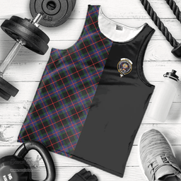 Scottish Nairn Clan Tartan Men Tank Top - Half of Me Style - Custom Your Text Scottish Plaid Tartan Plaid