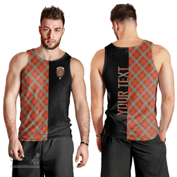 Scottish Morrison Red Ancient Clan Tartan Men Tank Top - Half of Me Style - Custom Your Text Scottish Plaid Tartan Plaid