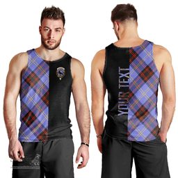 Scottish Rutherford Clan Tartan Men Tank Top - Half of Me Style - Custom Your Text Scottish Plaid Tartan Plaid