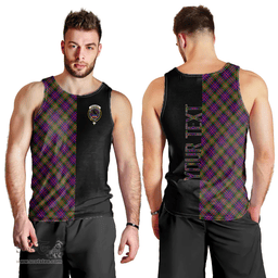 Scottish MacDonnell of Glengarry Modern Clan Tartan Men Tank Top - Half of Me Style - Custom Your Text Scottish Plaid Tartan Plaid