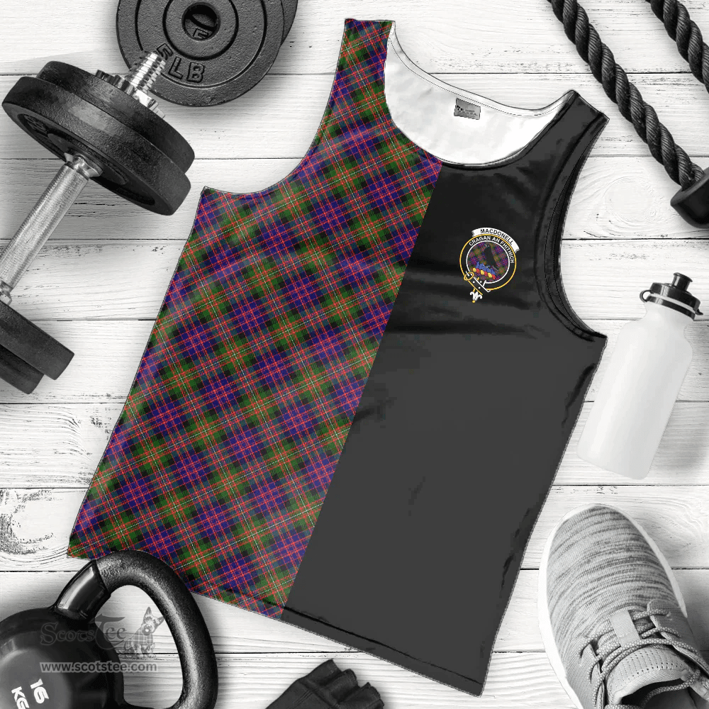 Scottish MacDonnell of Glengarry Modern Clan Tartan Men Tank Top - Half of Me Style - Custom Your Text Scottish Plaid Tartan Plaid