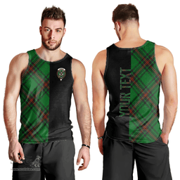 Scottish Kinnear Clan Tartan Men Tank Top - Half of Me Style - Custom Your Text Scottish Plaid Tartan Plaid