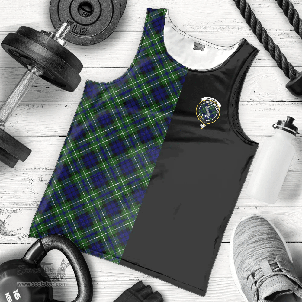Scottish MacNeil of Colonsay Modern Clan Tartan Men Tank Top - Half of Me Style - Custom Your Text Scottish Plaid Tartan Plaid