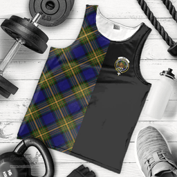 Scottish Muir Clan Tartan Men Tank Top - Half of Me Style - Custom Your Text Scottish Plaid Tartan Plaid