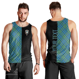 Scottish Lockhart Clan Tartan Men Tank Top - Half of Me Style - Custom Your Text Scottish Plaid Tartan Plaid