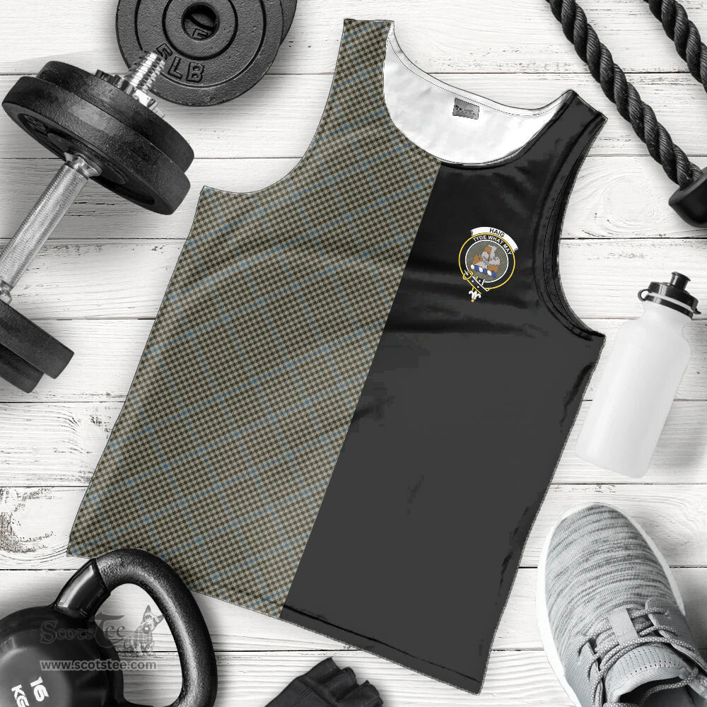 Scottish Haig Clan Tartan Men Tank Top - Half of Me Style - Custom Your Text Scottish Plaid Tartan Plaid