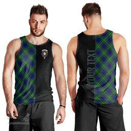 Scottish Oliphant Modern Clan Tartan Men Tank Top - Half of Me Style - Custom Your Text Scottish Plaid Tartan Plaid
