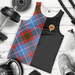 Scottish Pennycook Clan Tartan Men Tank Top - Half of Me Style - Custom Your Text Scottish Plaid Tartan Plaid