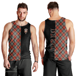 Scottish MacLachlan Weathered Clan Tartan Men Tank Top - Half of Me Style - Custom Your Text Scottish Plaid Tartan Plaid