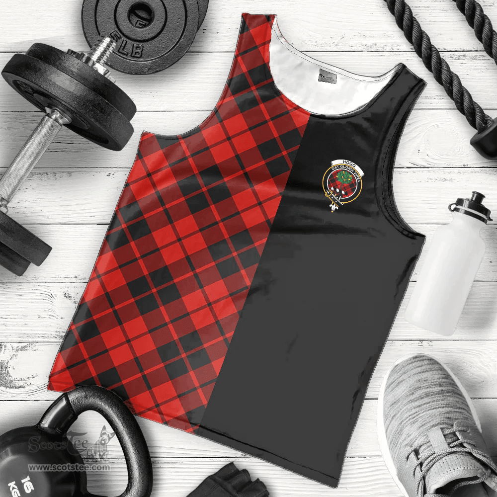 Scottish Hogg Clan Tartan Men Tank Top - Half of Me Style - Custom Your Text Scottish Plaid Tartan Plaid