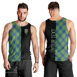 Scottish Johnston Ancient Clan Tartan Men Tank Top - Half of Me Style - Custom Your Text Scottish Plaid Tartan Plaid