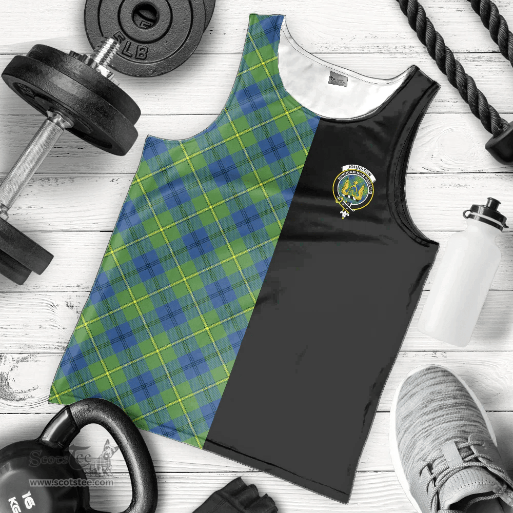 Scottish Johnston Ancient Clan Tartan Men Tank Top - Half of Me Style - Custom Your Text Scottish Plaid Tartan Plaid