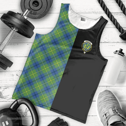 Scottish Johnston Ancient Clan Tartan Men Tank Top - Half of Me Style - Custom Your Text Scottish Plaid Tartan Plaid