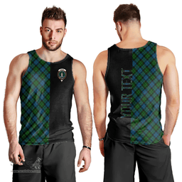 Scottish MacKay Modern Clan Tartan Men Tank Top - Half of Me Style - Custom Your Text Scottish Plaid Tartan Plaid