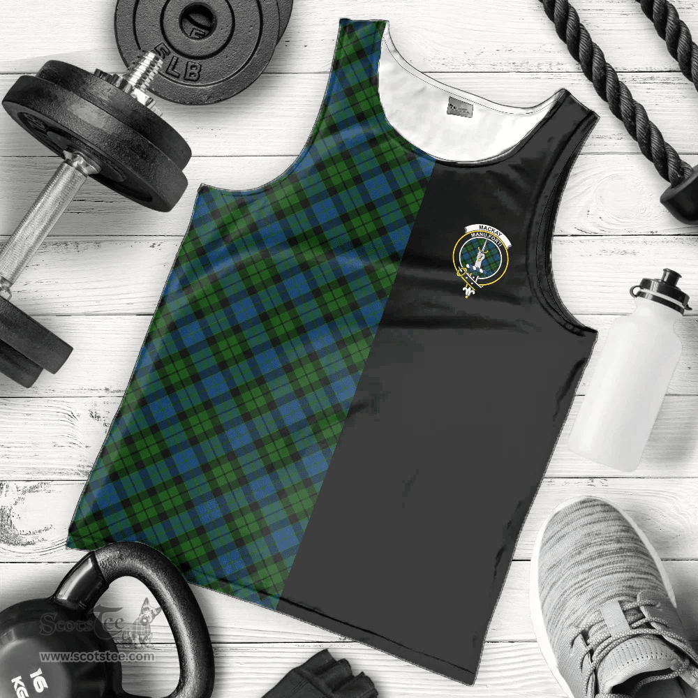 Scottish MacKay Modern Clan Tartan Men Tank Top - Half of Me Style - Custom Your Text Scottish Plaid Tartan Plaid