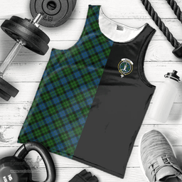 Scottish MacKay Modern Clan Tartan Men Tank Top - Half of Me Style - Custom Your Text Scottish Plaid Tartan Plaid
