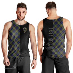 Scottish MacLaren Modern Clan Tartan Men Tank Top - Half of Me Style - Custom Your Text Scottish Plaid Tartan Plaid
