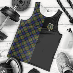 Scottish MacLaren Modern Clan Tartan Men Tank Top - Half of Me Style - Custom Your Text Scottish Plaid Tartan Plaid