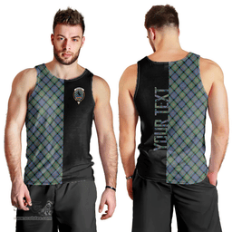 Scottish MacDonnell of Glengarry Ancient Clan Tartan Men Tank Top - Half of Me Style - Custom Your Text Scottish Plaid Tartan Plaid