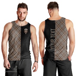 Scottish MacIntyre Hunting Weathered Clan Tartan Men Tank Top - Half of Me Style - Custom Your Text Scottish Plaid Tartan Plaid