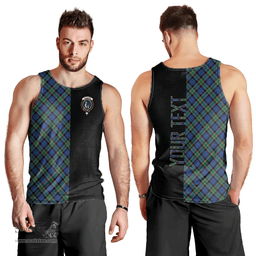 Scottish Fletcher Ancient Clan Tartan Men Tank Top - Half of Me Style - Custom Your Text Scottish Plaid Tartan Plaid