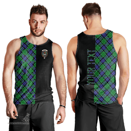 Scottish Graham of Menteith Modern Clan Tartan Men Tank Top - Half of Me Style - Custom Your Text Scottish Plaid Tartan Plaid