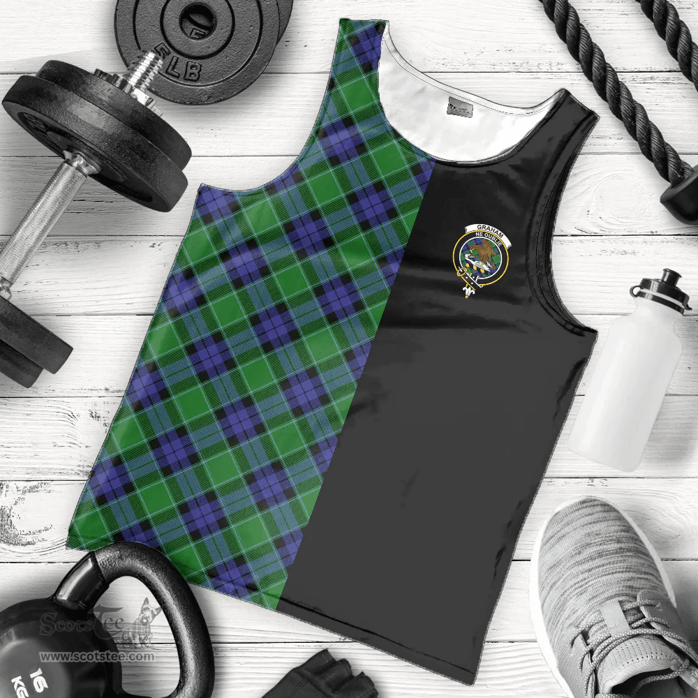 Scottish Graham of Menteith Modern Clan Tartan Men Tank Top - Half of Me Style - Custom Your Text Scottish Plaid Tartan Plaid