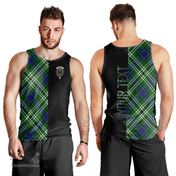 Scottish Learmonth Clan Tartan Men Tank Top - Half of Me Style - Custom Your Text Scottish Plaid Tartan Plaid