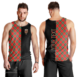 Scottish MacLaine of Loch Buie Clan Tartan Men Tank Top - Half of Me Style - Custom Your Text Scottish Plaid Tartan Plaid