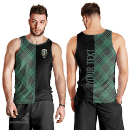 Scottish MacLean Hunting Ancient Clan Tartan Men Tank Top - Half of Me Style - Custom Your Text Scottish Plaid Tartan Plaid