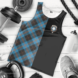 Scottish Horsburgh Clan Tartan Men Tank Top - Half of Me Style - Custom Your Text Scottish Plaid Tartan Plaid