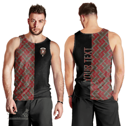 Scottish Lindsay Weathered Clan Tartan Men Tank Top - Half of Me Style - Custom Your Text Scottish Plaid Tartan Plaid