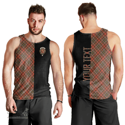 Scottish MacKintosh Hunting Weathered Clan Tartan Men Tank Top - Half of Me Style - Custom Your Text Scottish Plaid Tartan Plaid