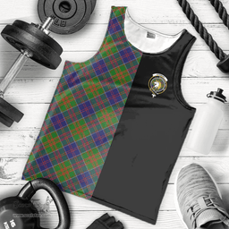 Scottish Stewart of Appin Hunting Modern Clan Tartan Men Tank Top - Half of Me Style - Custom Your Text Scottish Plaid Tartan Plaid