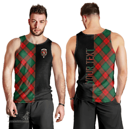 Scottish Stewart Atholl Modern Clan Tartan Men Tank Top - Half of Me Style - Custom Your Text Scottish Plaid Tartan Plaid