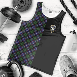 Scottish Galbraith Modern Clan Tartan Men Tank Top - Half of Me Style - Custom Your Text Scottish Plaid Tartan Plaid
