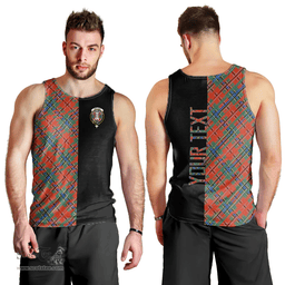 Scottish MacLean of Duart Ancient Clan Tartan Men Tank Top - Half of Me Style - Custom Your Text Scottish Plaid Tartan Plaid