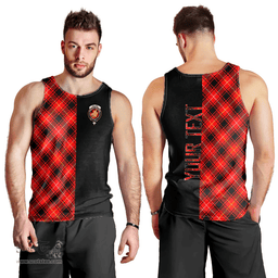 Scottish MacIver Modern Clan Tartan Men Tank Top - Half of Me Style - Custom Your Text Scottish Plaid Tartan Plaid
