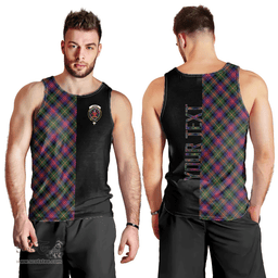 Scottish Logan Modern Clan Tartan Men Tank Top - Half of Me Style - Custom Your Text Scottish Plaid Tartan Plaid