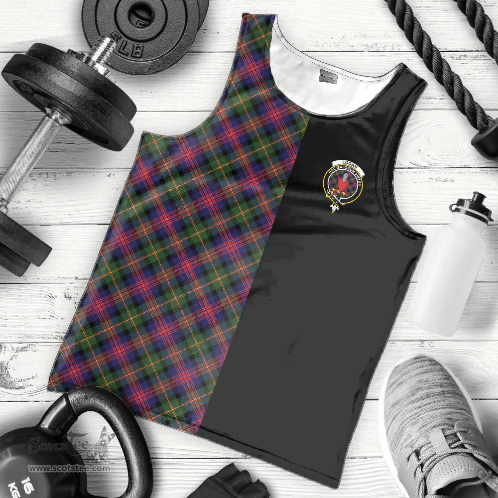 Scottish Logan Modern Clan Tartan Men Tank Top - Half of Me Style - Custom Your Text Scottish Plaid Tartan Plaid