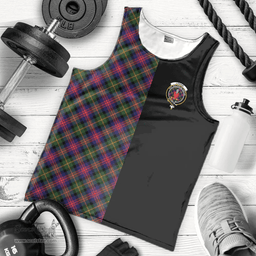 Scottish Logan Modern Clan Tartan Men Tank Top - Half of Me Style - Custom Your Text Scottish Plaid Tartan Plaid