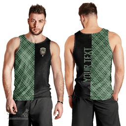 Scottish MacDonald Lord of the Isles Hunting Clan Tartan Men Tank Top - Half of Me Style - Custom Your Text Scottish Plaid Tartan Plaid