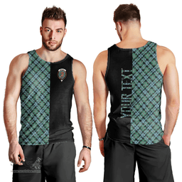 Scottish Melville Clan Tartan Men Tank Top - Half of Me Style - Custom Your Text Scottish Plaid Tartan Plaid