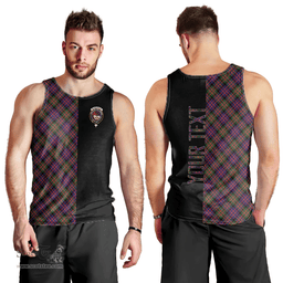 Scottish MacDonald Modern Clan Tartan Men Tank Top - Half of Me Style - Custom Your Text Scottish Plaid Tartan Plaid