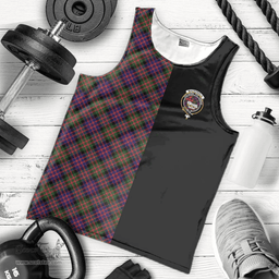 Scottish MacDonald Modern Clan Tartan Men Tank Top - Half of Me Style - Custom Your Text Scottish Plaid Tartan Plaid