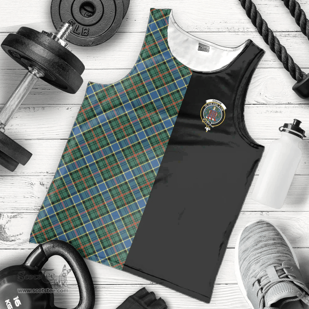 Scottish Ogilvie Hunting Ancient Clan Tartan Men Tank Top - Half of Me Style - Custom Your Text Scottish Plaid Tartan Plaid