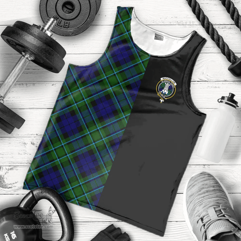 Scottish MacCallum Modern Clan Tartan Men Tank Top - Half of Me Style - Custom Your Text Scottish Plaid Tartan Plaid