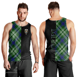 Scottish Purves Clan Tartan Men Tank Top - Half of Me Style - Custom Your Text Scottish Plaid Tartan Plaid