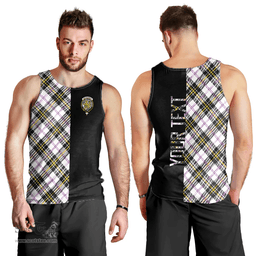 Scottish MacPherson Dress Modern Clan Tartan Men Tank Top - Half of Me Style - Custom Your Text Scottish Plaid Tartan Plaid